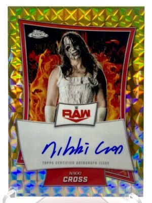 2025 Topps Chrome - Nikki Cross - Red Brand Gold Geometric Refractor Auto - 40/50 - WWE