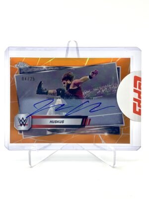 2025 Topps Chrome - Huskus (Joe Gacy) - Orange Refractor Auto - 04/25 - Sealed - WWE
