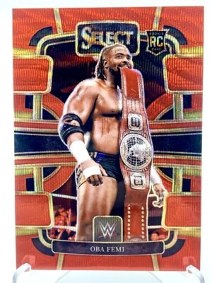 2024 Panini Select – Oba Femi - Concourse Wave Red Prizm - 79/99 - WWE