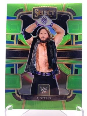 2024 Panini Select - AJ Styles - Concourse Neon Green Prizm - 19/75 - WWE